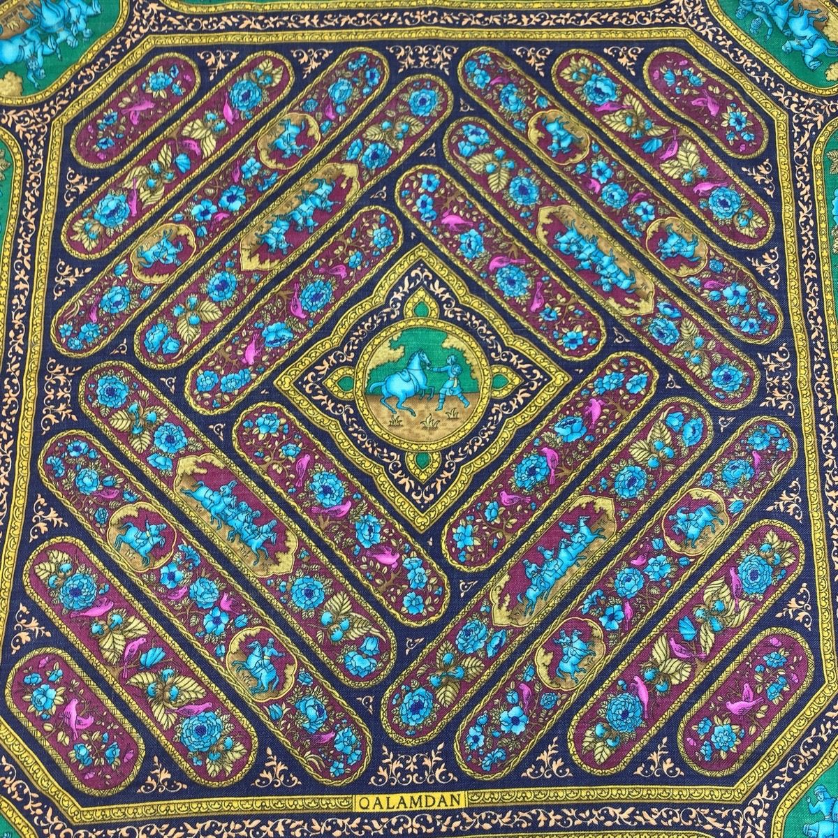 Hermes Qalamdan Carre 90 Navy Multicolor Silk Scarf — view 4
