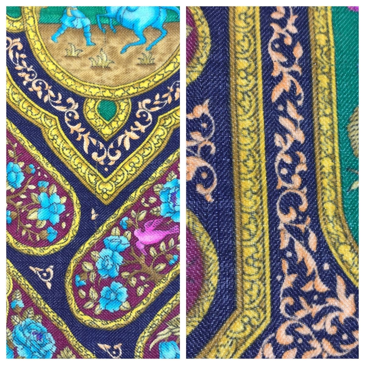 Hermes Qalamdan Carre 90 Navy Multicolor Silk Scarf — view 6