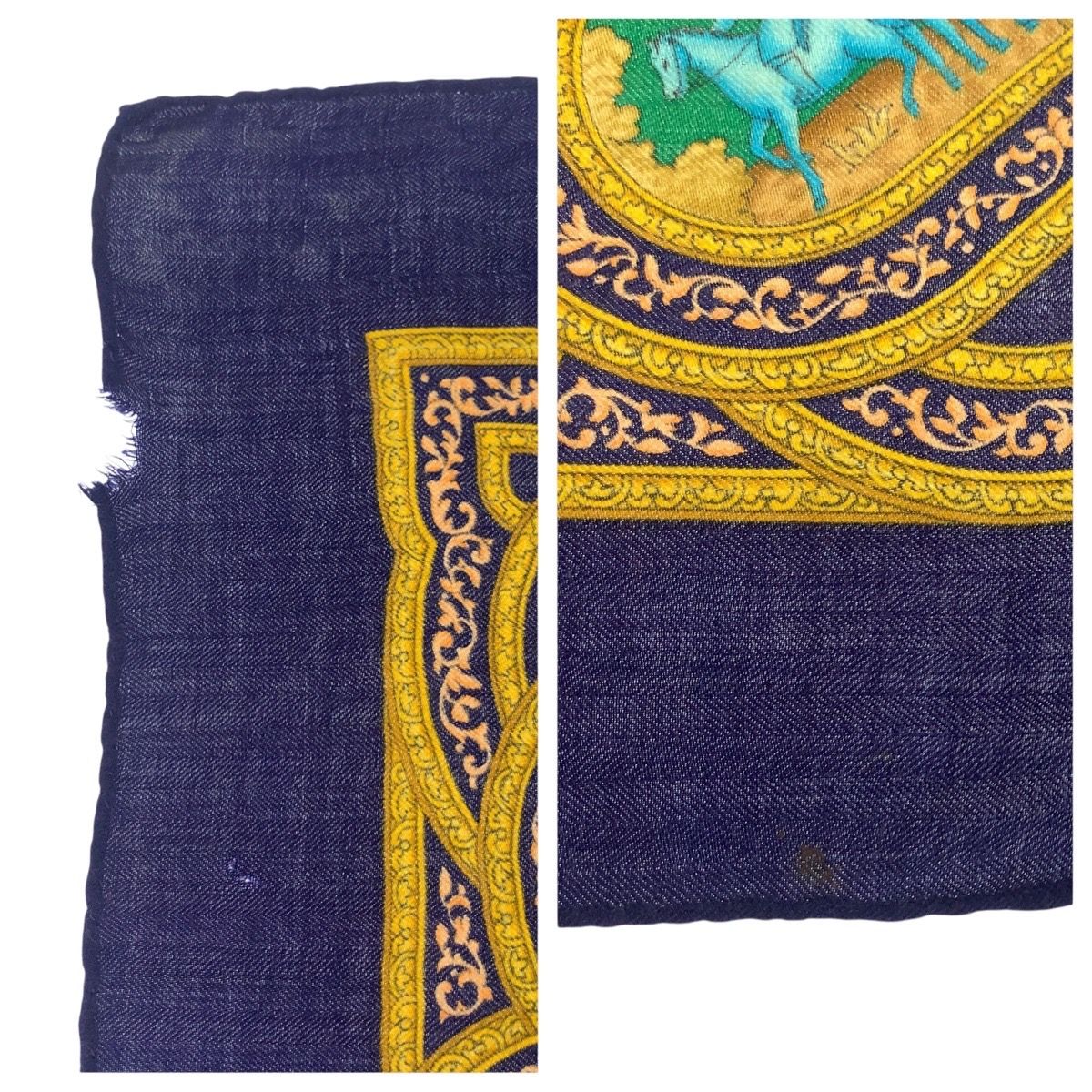 Hermes Qalamdan Carre 90 Navy Multicolor Silk Scarf — view 5