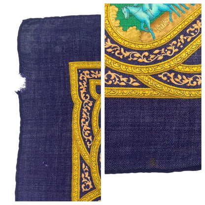 Hermes Qalamdan Carre 90 Navy Multicolor Silk Scarf — view 5