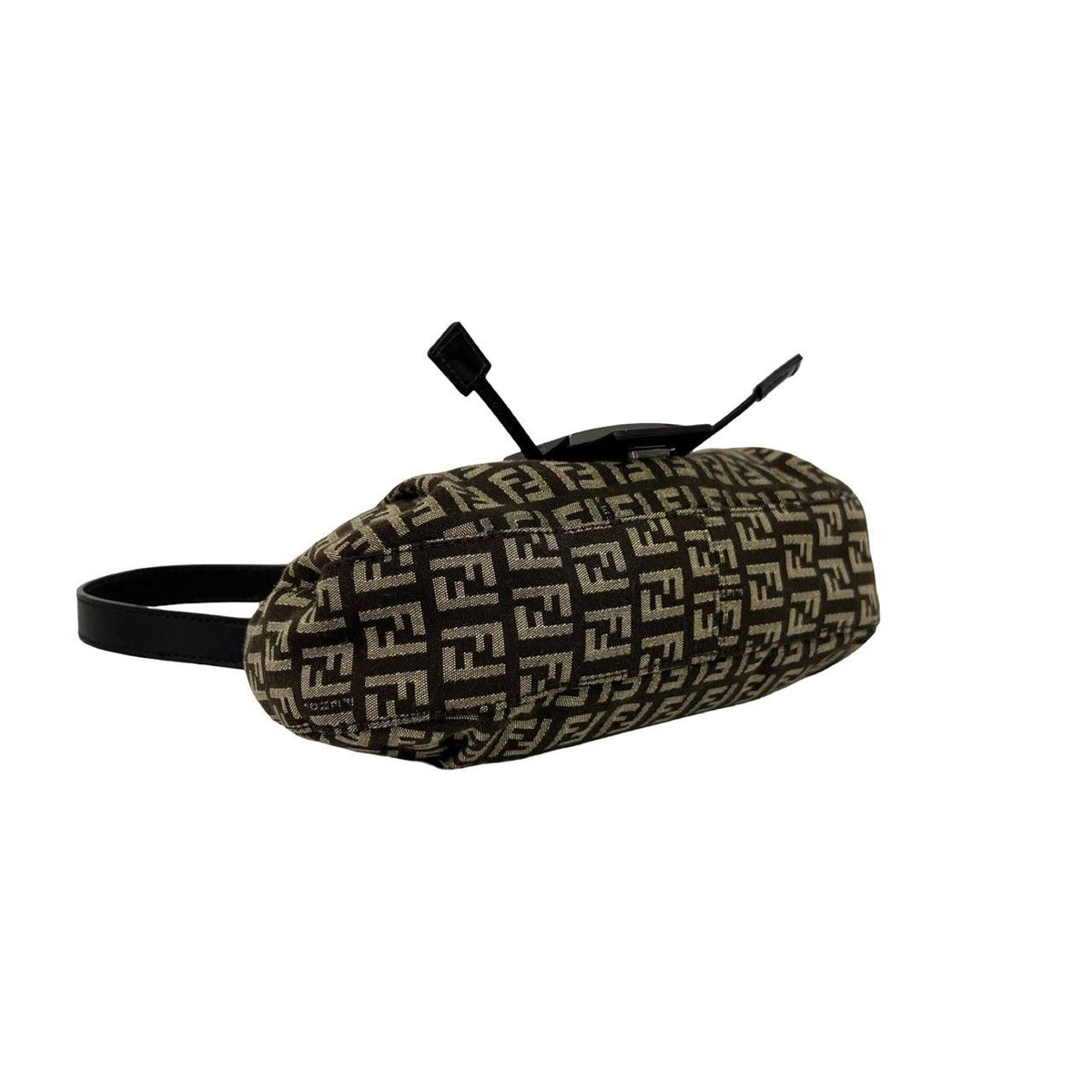 Fendi Zucchino FF Pattern Canvas Leather Shoulder Bag Brown Beige — view 7