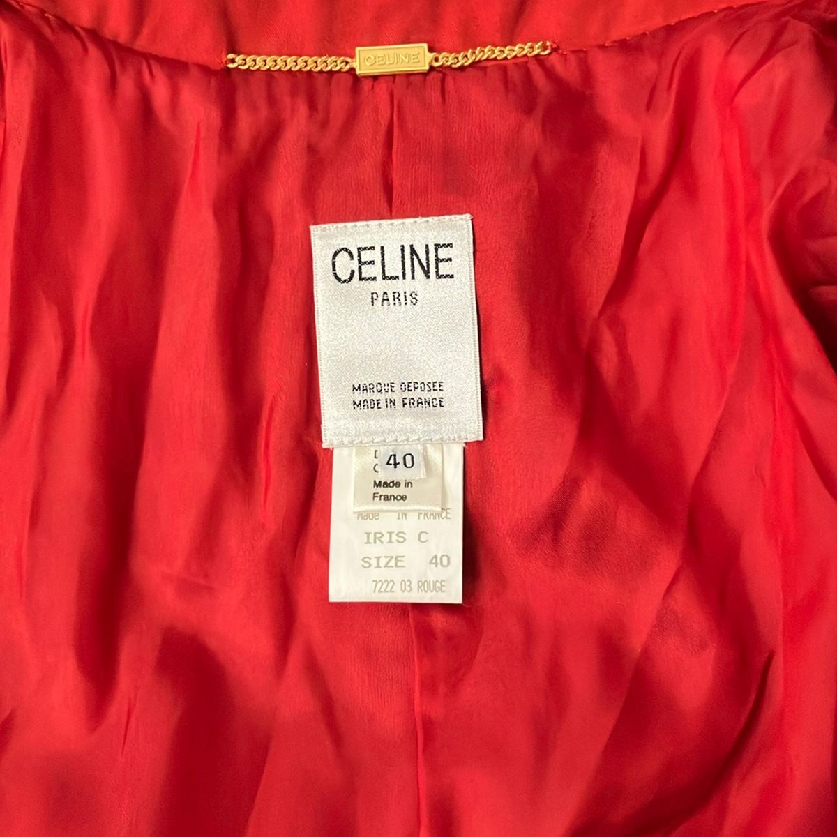 Celine Trench Coat M Red Long Sleeve Spring Fall 40 — view 3