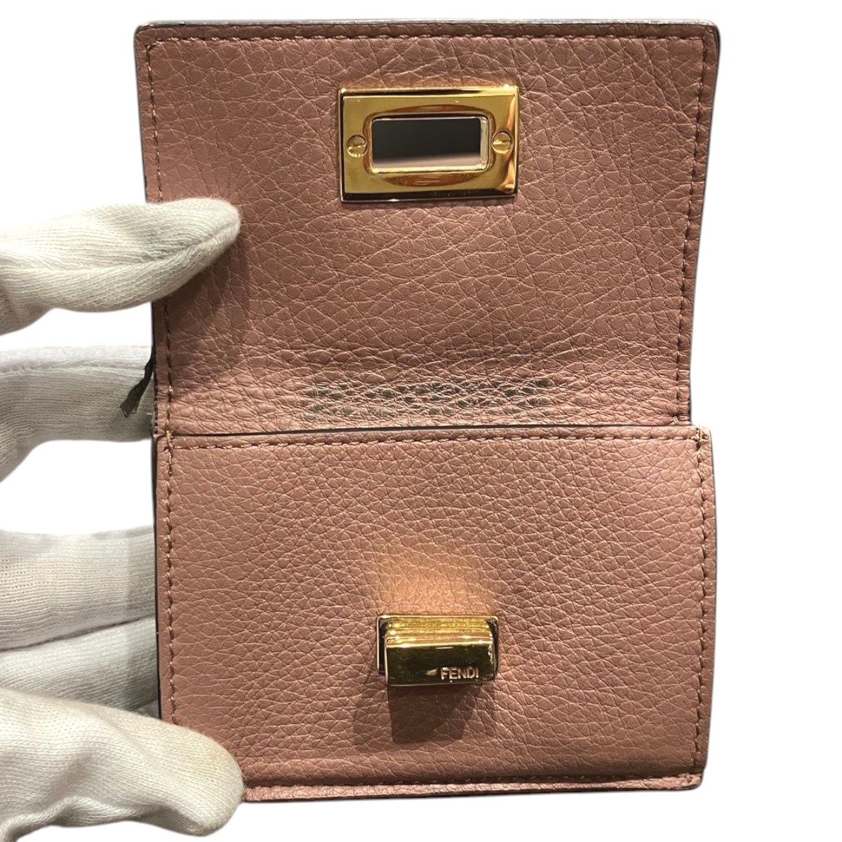 Fendi Peekaboo Micro Trifold Wallet Leather — view 6