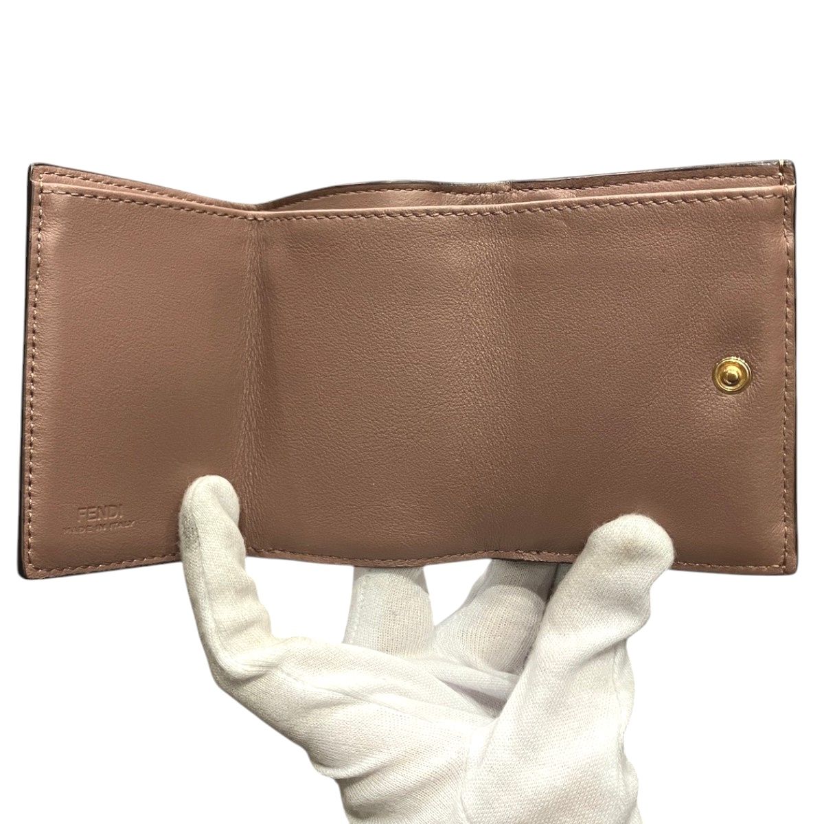 Fendi Peekaboo Micro Trifold Wallet Leather — view 3