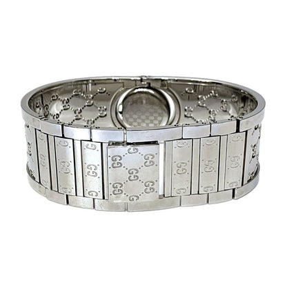 Gucci Toile GG Diamond Bezel Watch SS Quartz Brown Dial — view 7