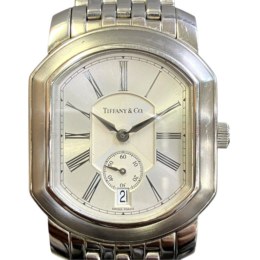 Tiffany & Co Mark Coupe Watch SS Quartz Silver Dial