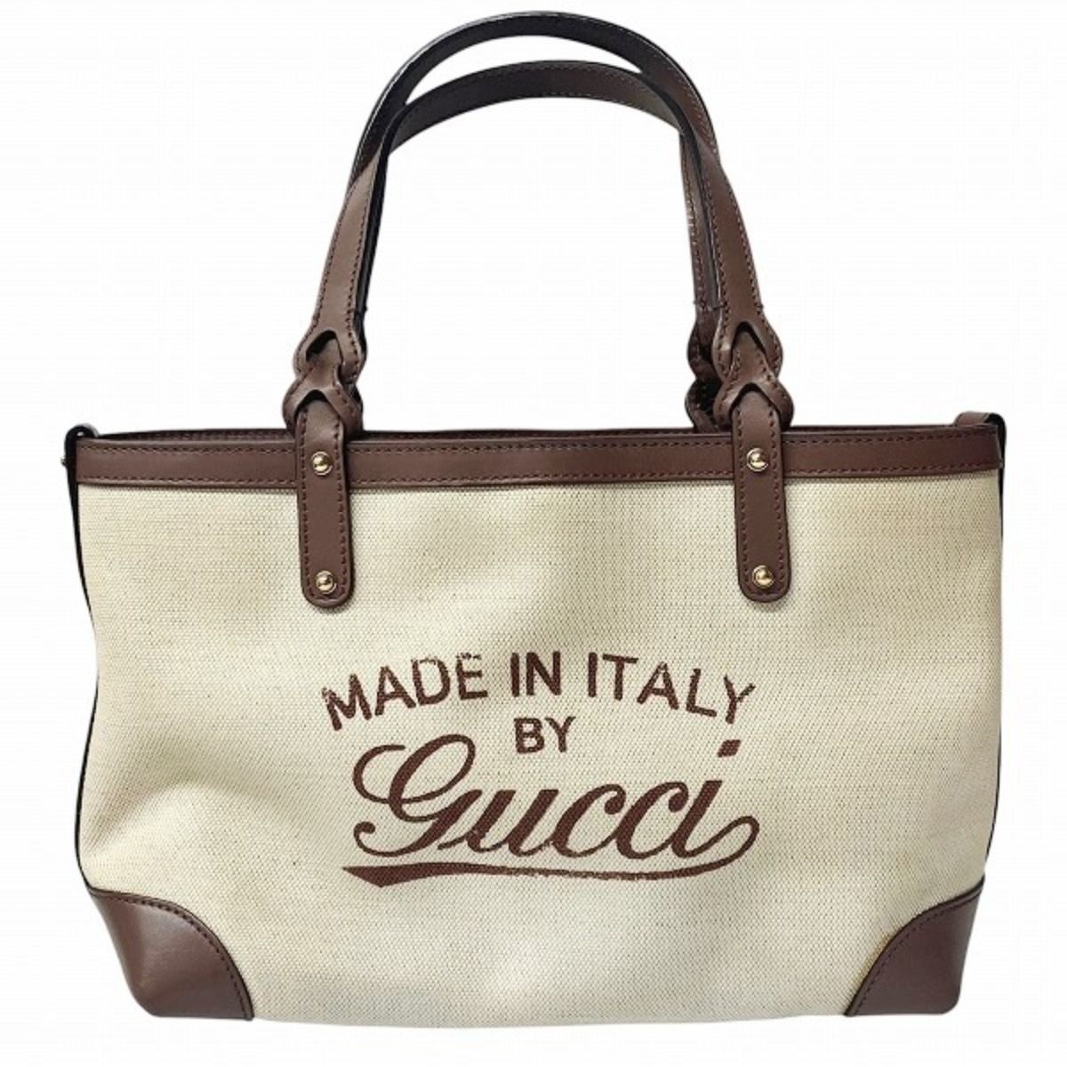 Gucci Craft Tote Bag Canvas Leather