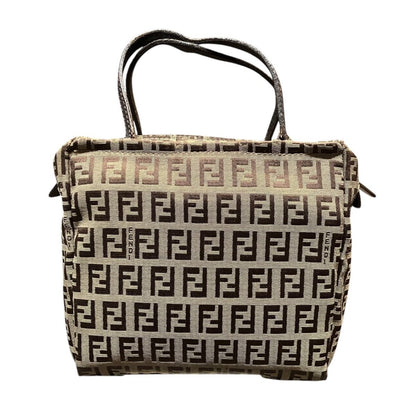 Fendi Zucchino Mini Tote Zucca Handbag Canvas Leather — view 2