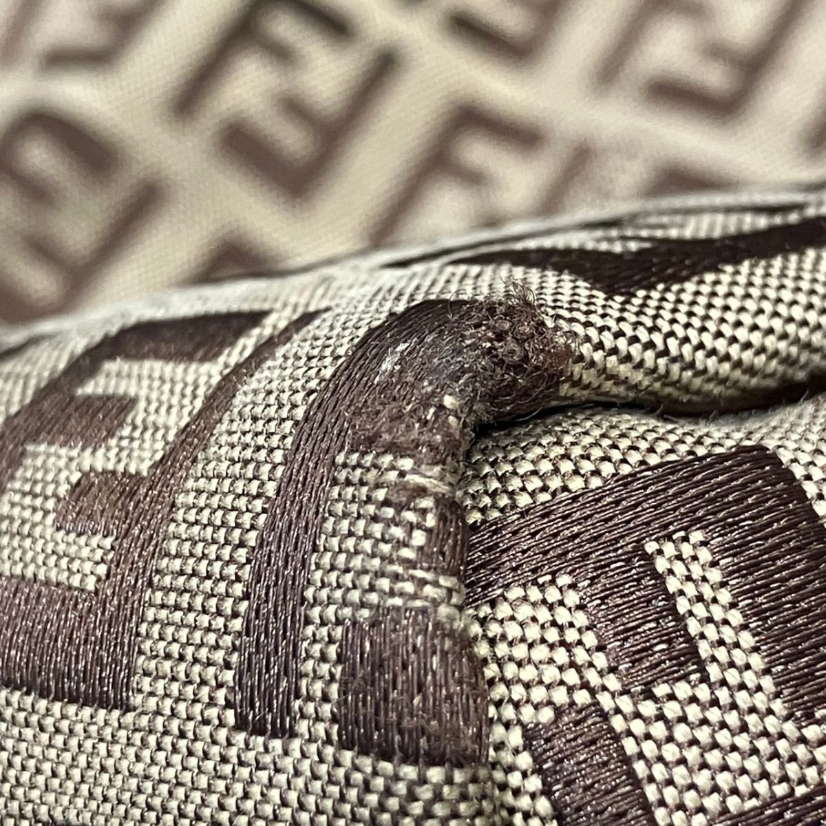 Fendi Zucchino Mini Tote Zucca Handbag Canvas Leather — view 8