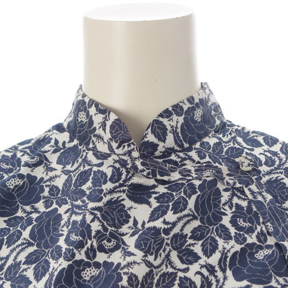 Prada Silk Sleeveless Gathered Design China Rose Floral Pattern Dress Archive — view 5