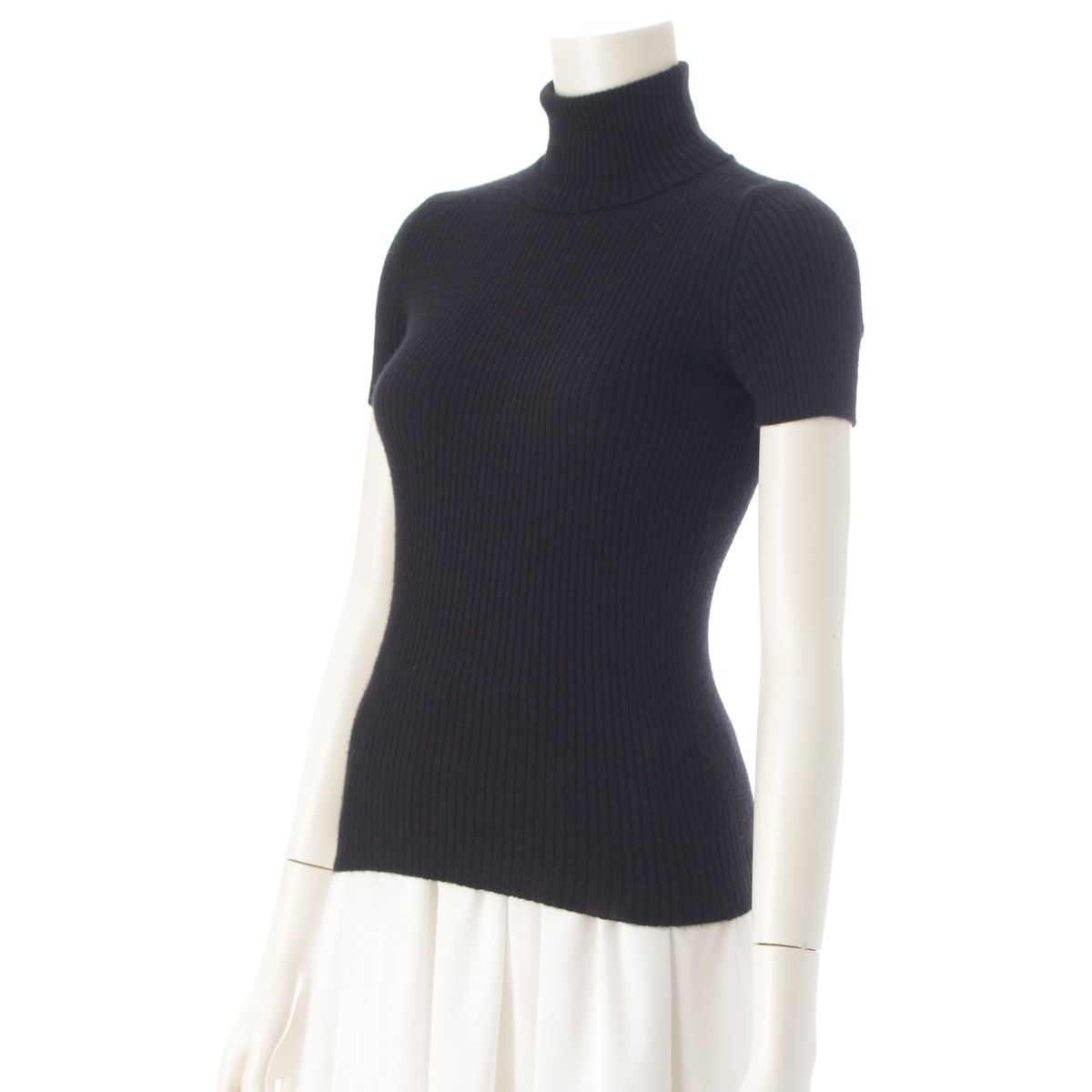 Chrome Hearts Cashmere Y NOT Cemetery Cross Leather Patch Turtleneck Short — view 2