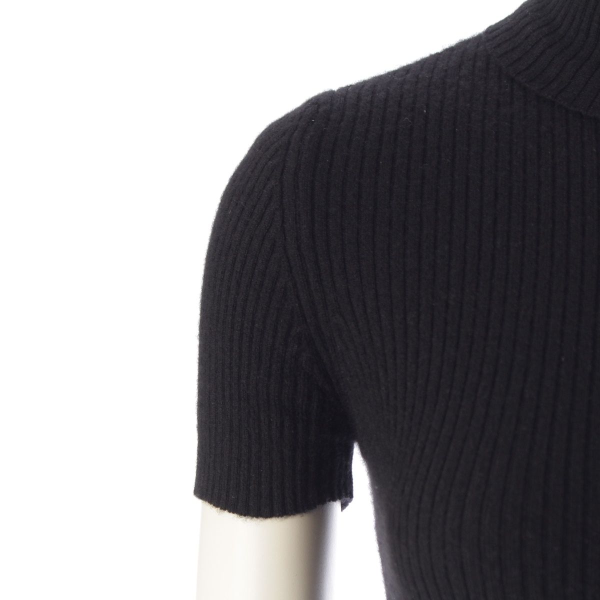Chrome Hearts Cashmere Y NOT Cemetery Cross Leather Patch Turtleneck Short — view 6
