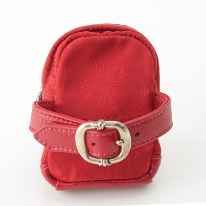 Chrome Hearts Nylon Leather Bag Wristhim Back Pack Logo Bracelet Red — view 4