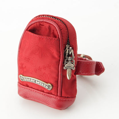 Chrome Hearts Nylon Leather Bag Wristhim Back Pack Logo Bracelet Red — view 2