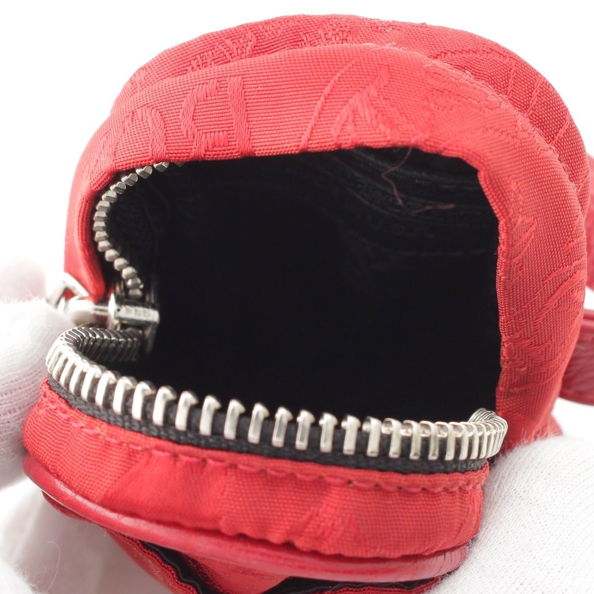 Chrome Hearts Nylon Leather Bag Wristhim Back Pack Logo Bracelet Red — view 6
