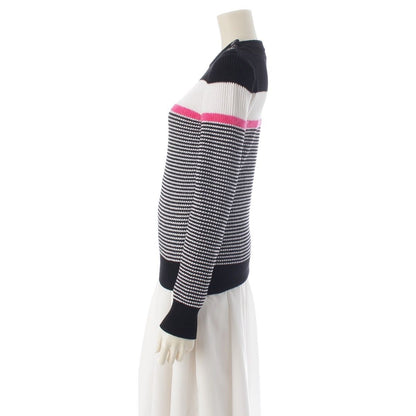 Chanel CC Logo Border Knit Long Sleeve Sweater Top Black White Pink 36 — view 3