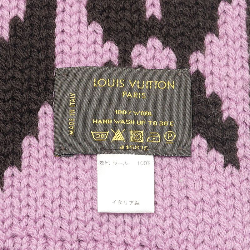 Louis Vuitton LV Echarpe Grand Floor Scarf Brown Pink Wool — view 2