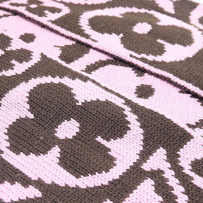 Louis Vuitton LV Echarpe Grand Floor Scarf Brown Pink Wool — view 4