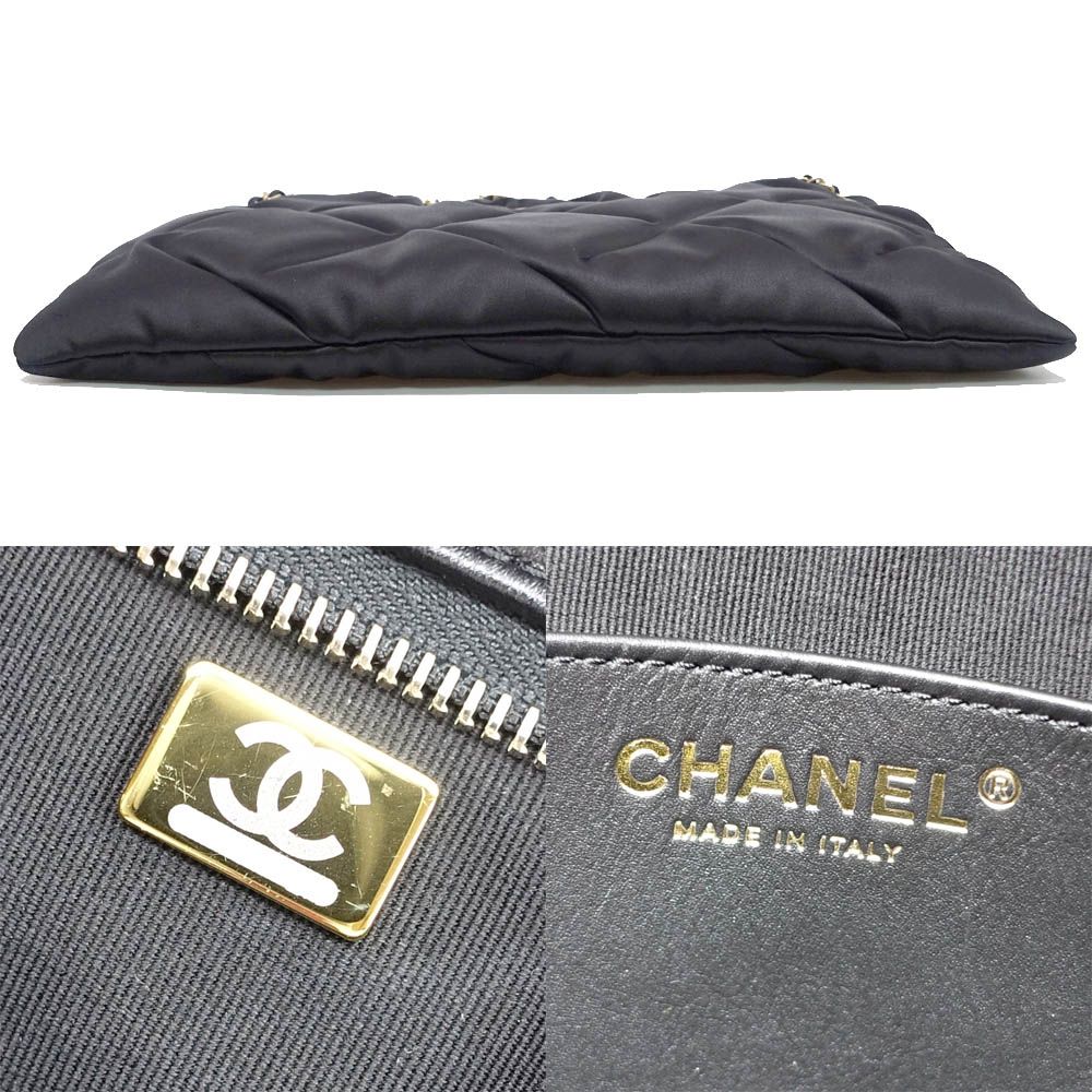 Chanel Large Pouch Satin BK GD Shoulder Bag — view 5