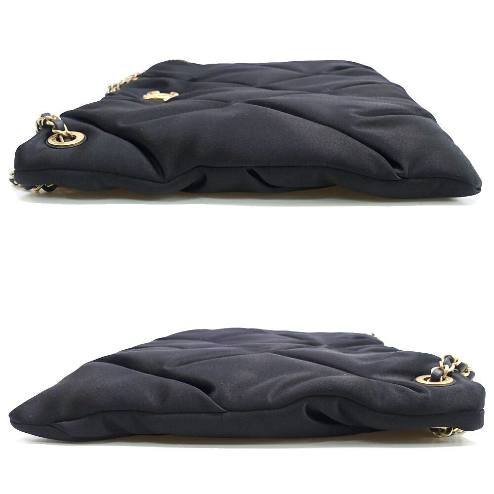 Chanel Large Pouch Satin BK GD Shoulder Bag — view 3