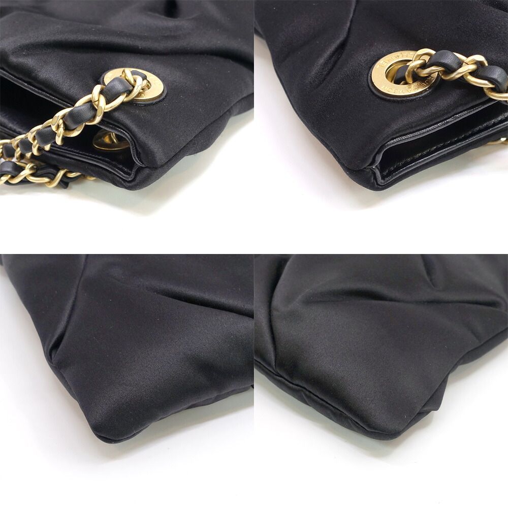 Chanel Large Pouch Satin BK GD Shoulder Bag — view 4