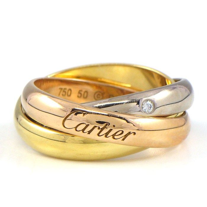Cartier Ring Trinity Classic Model Three Color Diamond