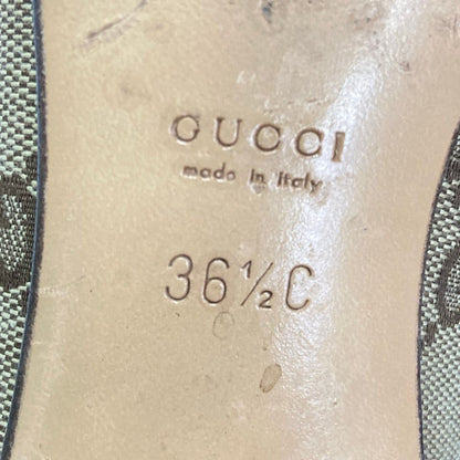 Gucci Flat Shoes GG Pattern Sherry Beige Dark Brown Multi Ribbon Leather — view 6