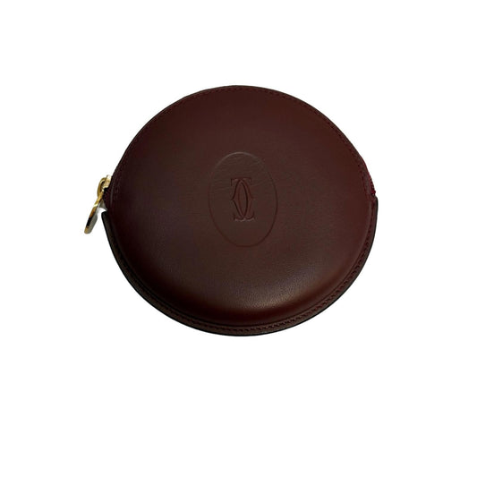 Cartier Must Line Round Coin Purse Bordeaux Leather