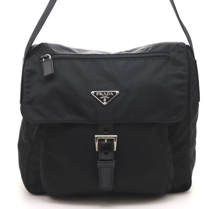 Prada Shoulder Bag Black Nylon Leather