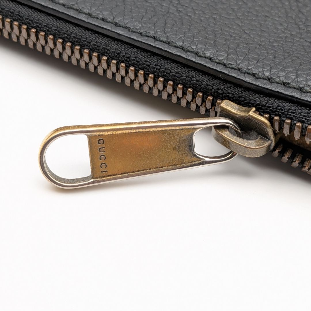 Gucci Vintage Logo Print GG Interlocking G Sherry Line Clutch Black — view 5