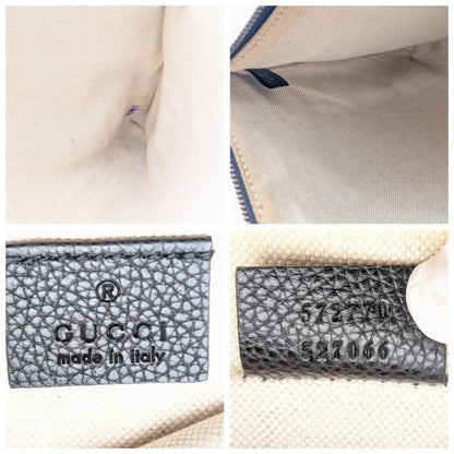 Gucci Vintage Logo Print GG Interlocking G Sherry Line Clutch Black — view 8