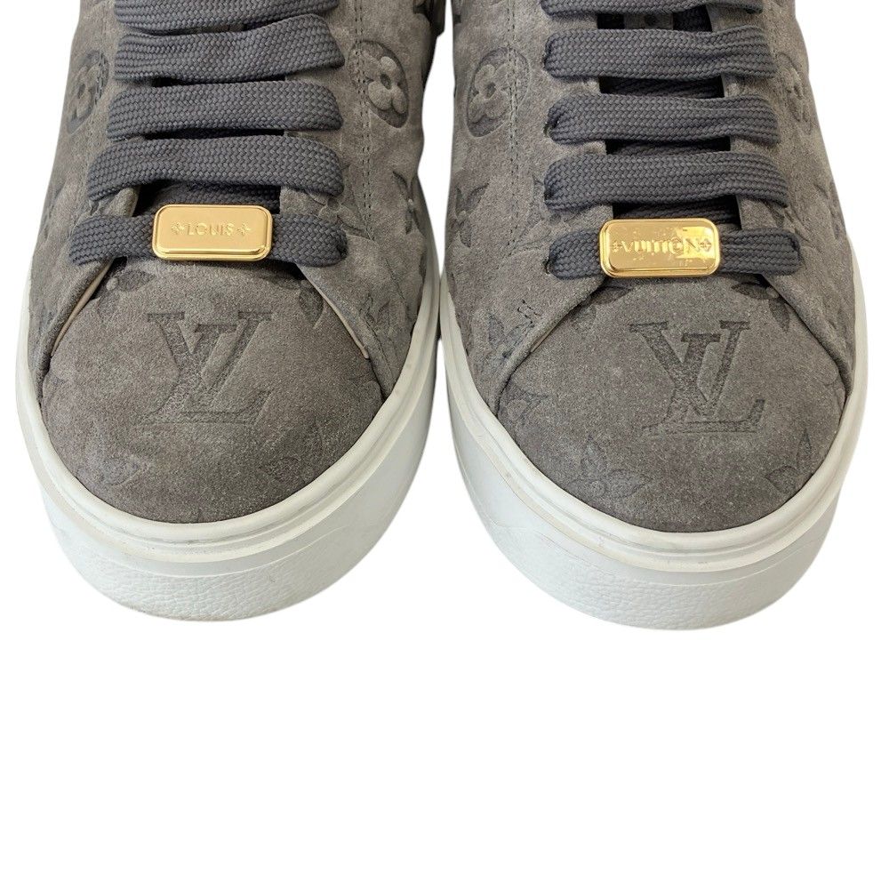 Louis Vuitton Timeout Line Monogram Shearling Sneakers Gray — view 6