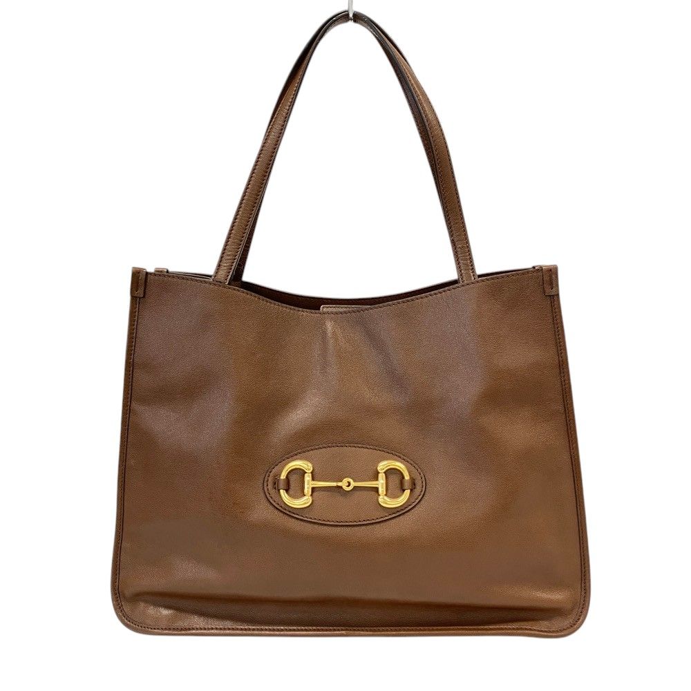 Gucci Horsebit 1955 Leather Tote Bag Brown