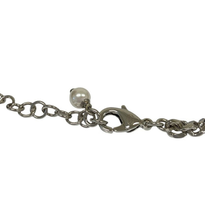 Chanel CC Logo Heart Chain Necklace Silver Colored — view 4