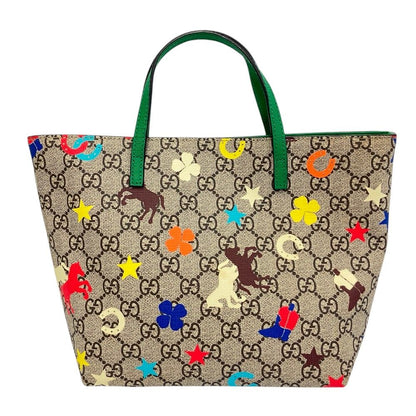 Gucci Children's GG Supreme Star Horse Clover Tote Bag Multicolor Kids — view 3