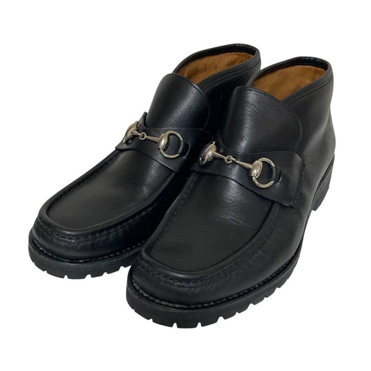 Gucci Horsebit Leather Boots Black Short