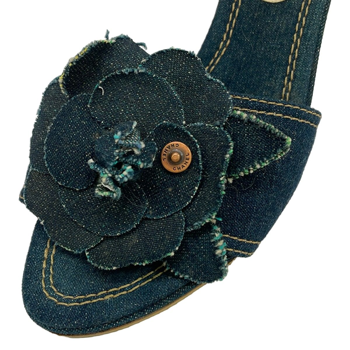 Chanel Mules Navy Camellia — view 8