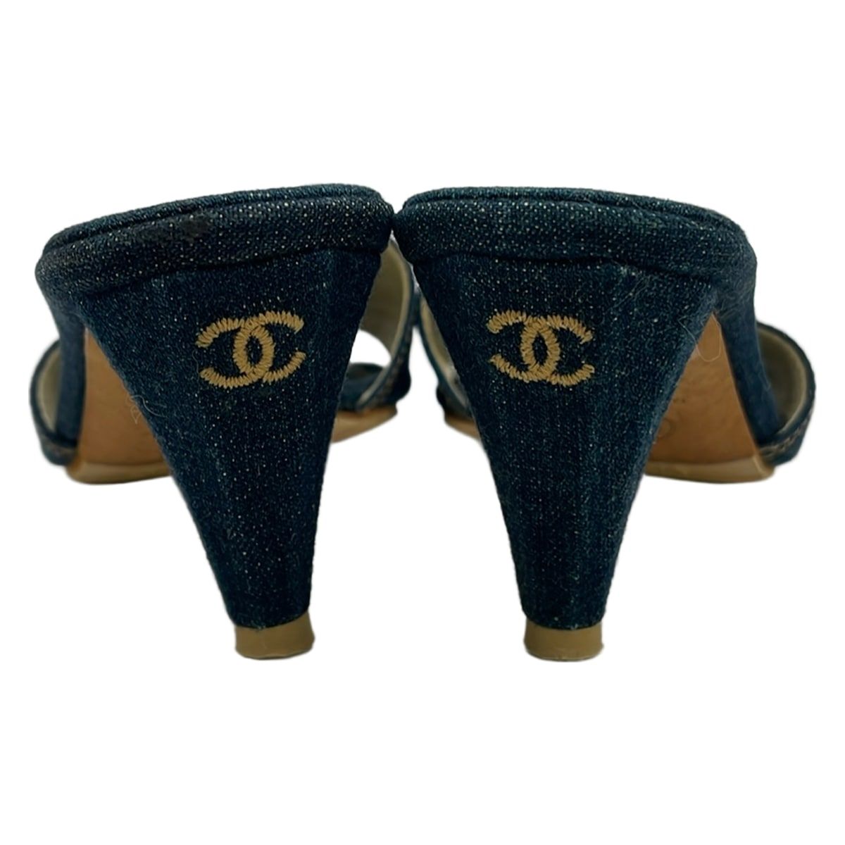 Chanel Mules Navy Camellia — view 3