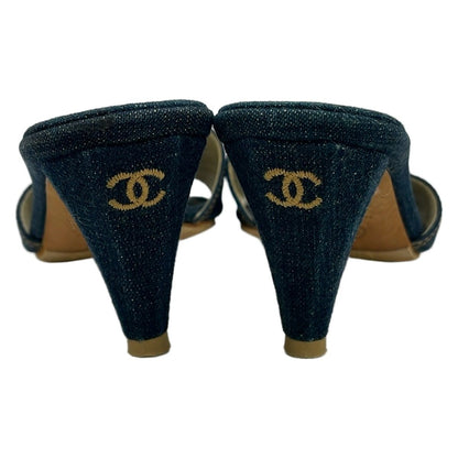 Chanel Mules Navy Camellia — view 3