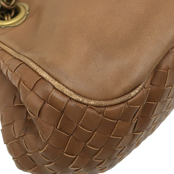 Bottega Veneta Handbag Intrecciato Leather Brown Gold — view 4
