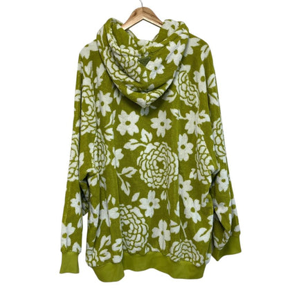 Prada Flower Print Jacquard Terry Cloth Pullover Hoodie Green M — view 2