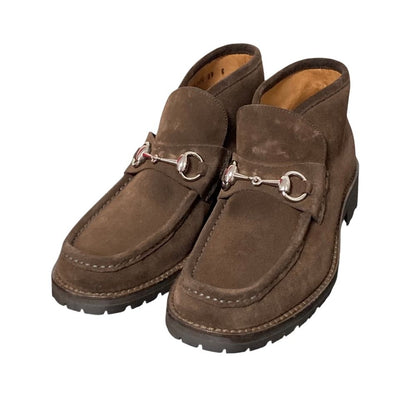 Gucci Tom Ford Era Horsebit Suede Boots Brown