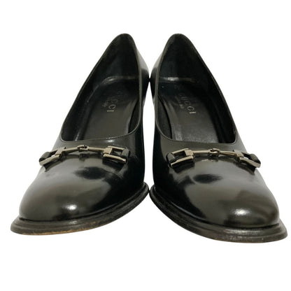 Gucci Tom Ford Era Horsebit Leather Pumps Black Heels — view 2