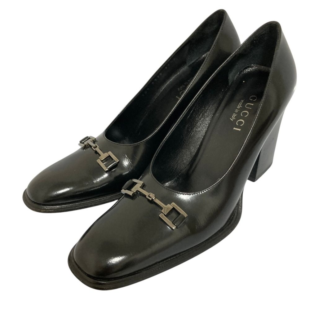 Gucci Tom Ford Era Horsebit Leather Pumps Black Heels