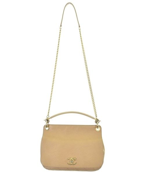 Chanel Matelasse 2-Way Bag Caviar Leather CC Logo Beige — view 3