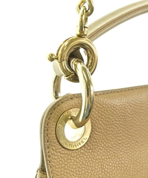 Chanel Matelasse 2-Way Bag Caviar Leather CC Logo Beige — view 7