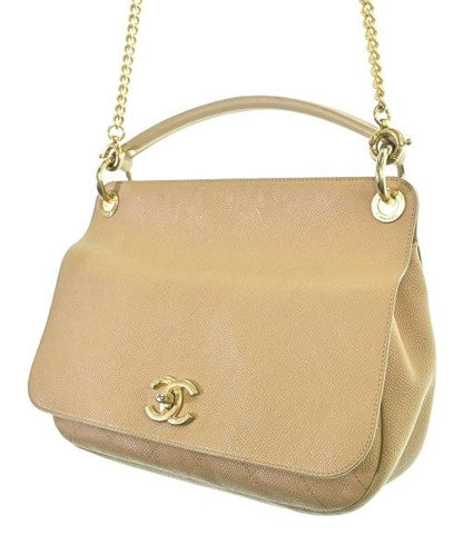 Chanel Matelasse 2-Way Bag Caviar Leather CC Logo Beige — view 6