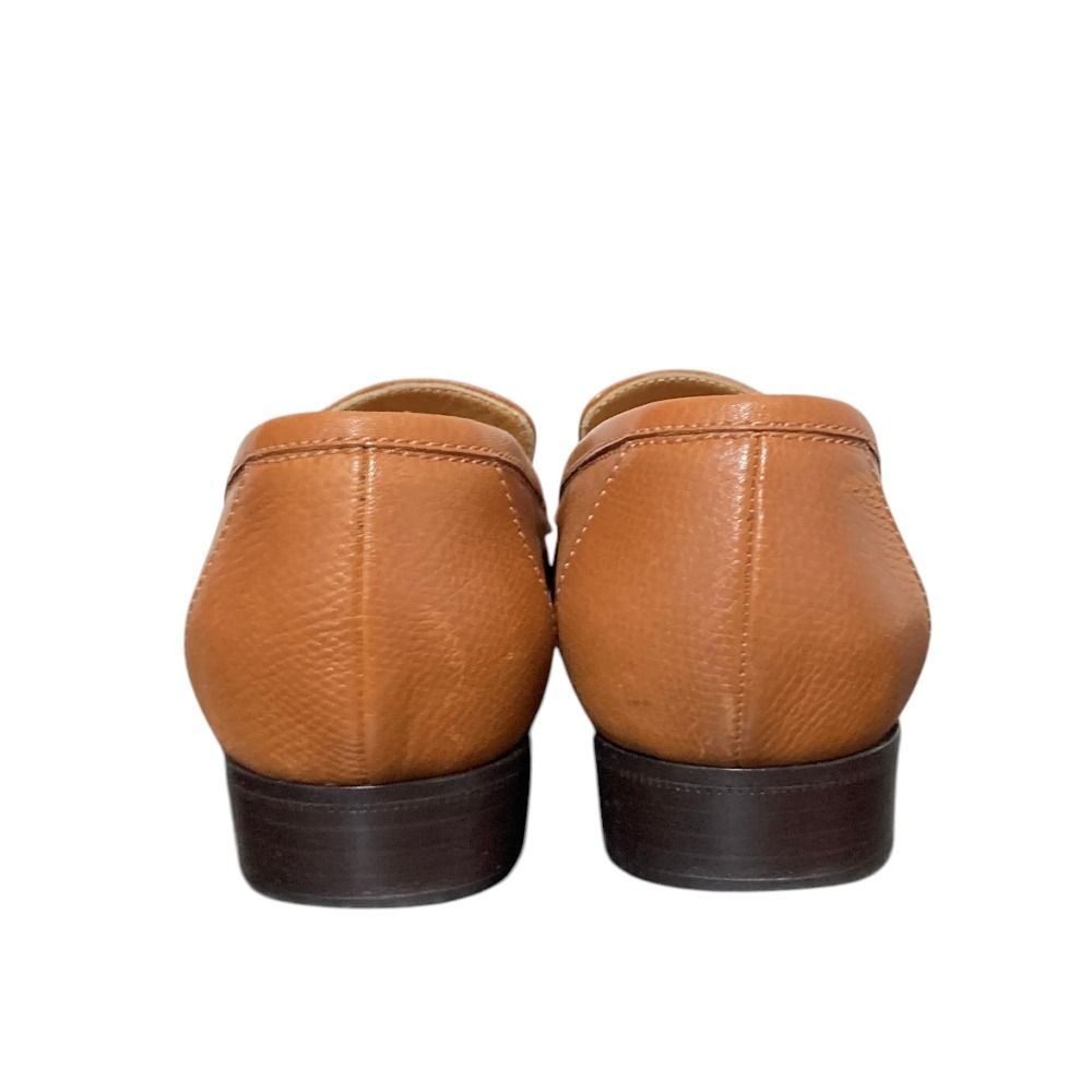 Hermes Destin Kelly Leather Loafers Shoes Brown — view 4