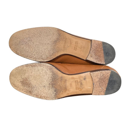 Hermes Destin Kelly Leather Loafers Shoes Brown — view 6