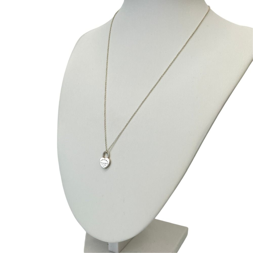 Tiffany & Co Return to Tiffany Heart Lock Necklace Silver — view 3